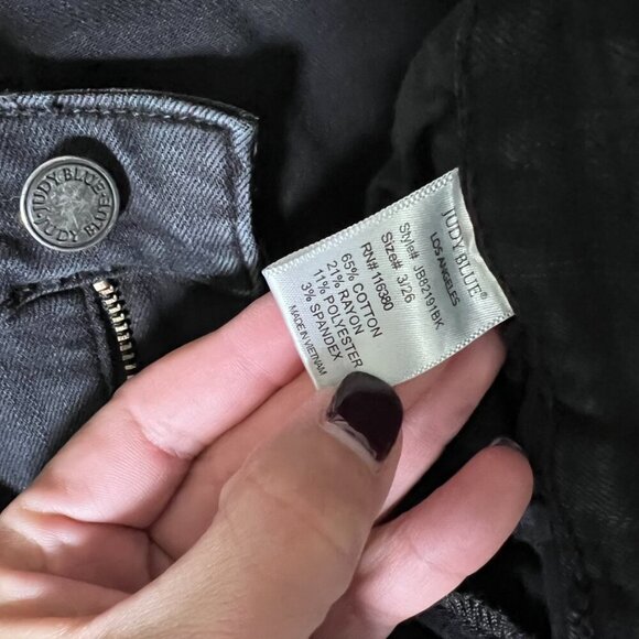 Judy Blue Skinny Fit Peek a Boo Buffalo Plaid Patch Women’s Jeans size 26 - Picture 4 of 12